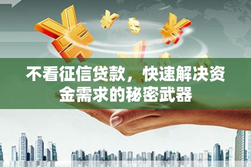 深泽不看征信贷款，快速解决资金需求的秘密武器